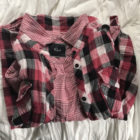 Rails Dana plaid button down red white small $168 - Picture 6 of 8